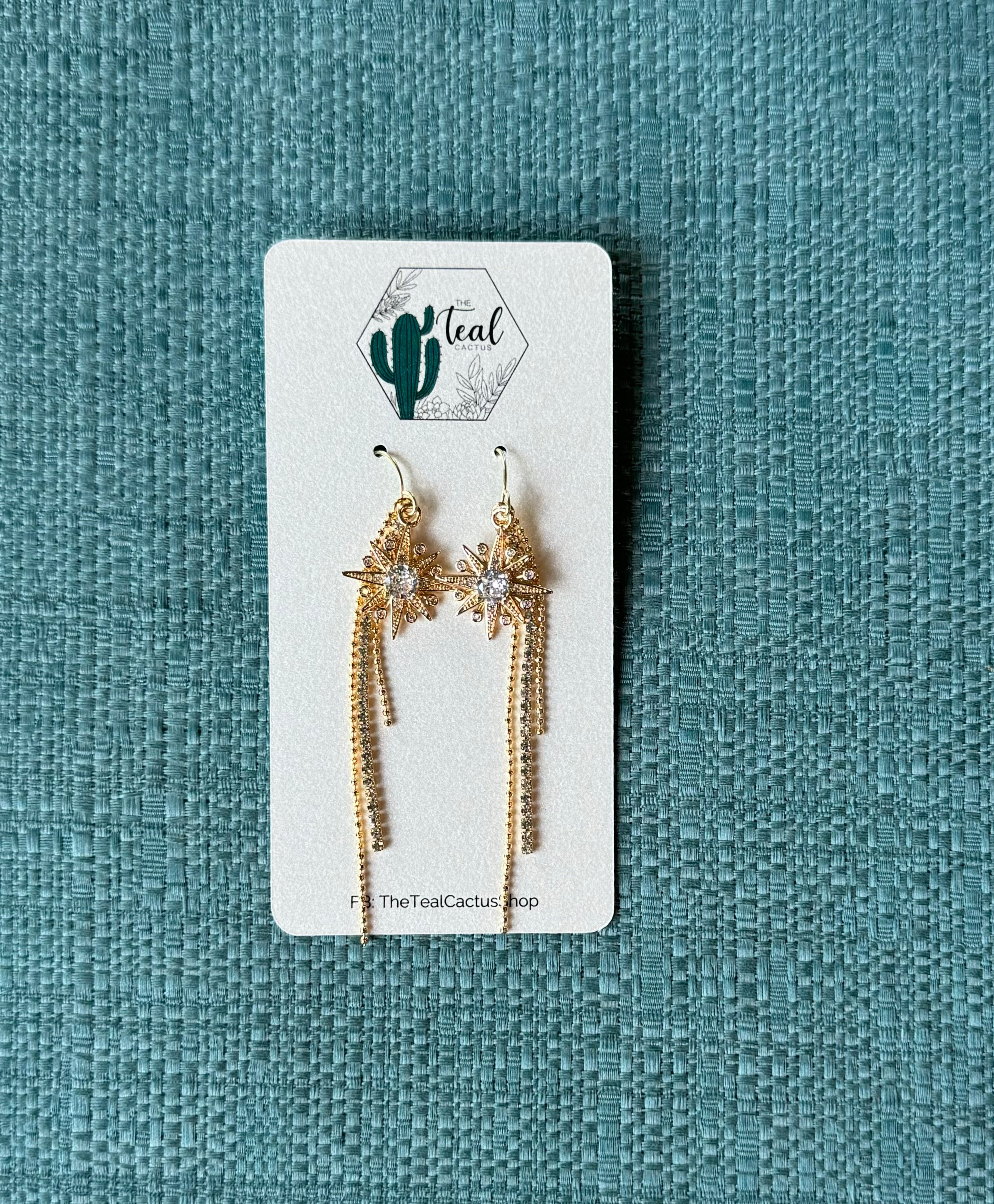 The Teal Cactus Earrings