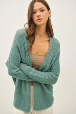 Be Cool Lightweight Crochet Knit Open Cardigan