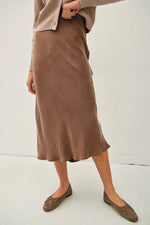 Be Cool Suede Feel Midi Skirt