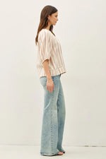 Be Cool Striped Double Gauze Top