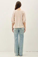 Be Cool Striped Double Gauze Top