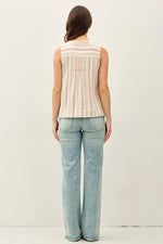 Be Cool Striped Gauze Tank Top