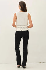 Be Cool Ruffled Crochet Knit Top