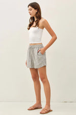 Be Cool Linen Blend Striped Shorts