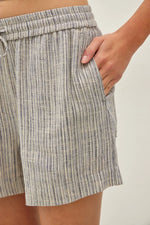 Be Cool Linen Blend Striped Shorts