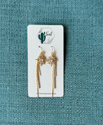 The Teal Cactus Earrings