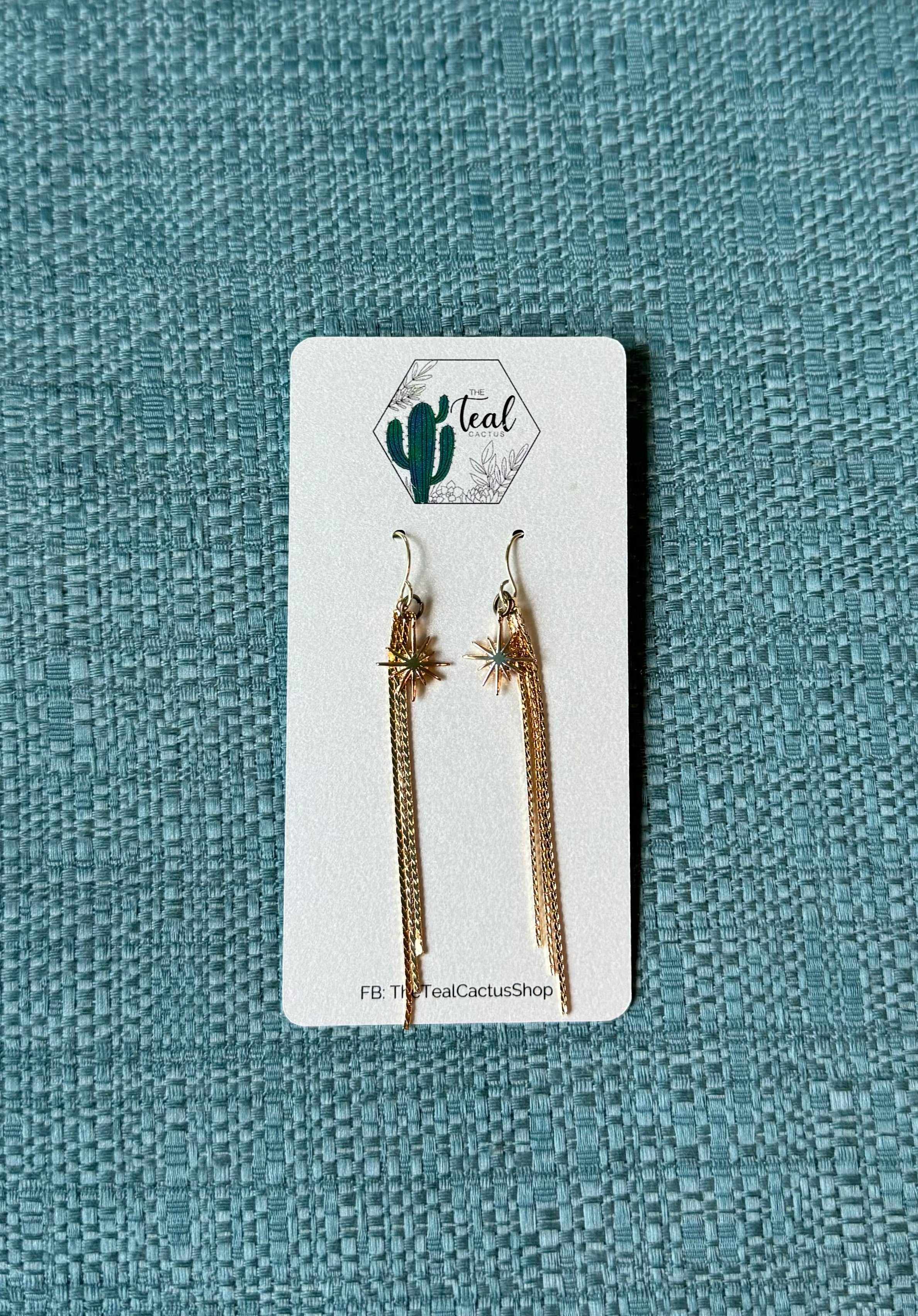 The Teal Cactus Earrings