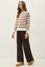 Be Cool Waffle Texture Stripe Sweater