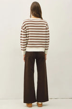 Be Cool Waffle Texture Stripe Sweater
