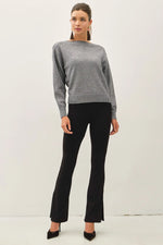 Be Cool Rib Detail Boatneck Sweater