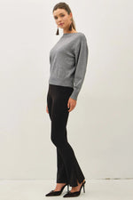 Be Cool Rib Detail Boatneck Sweater