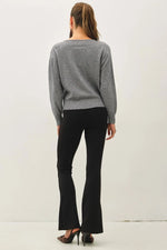 Be Cool Rib Detail Boatneck Sweater