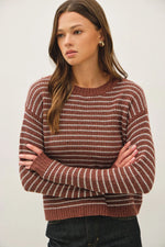 Be Cool Striped Waffle Knit Sweater