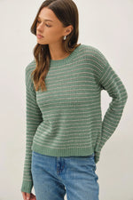 Be Cool Striped Waffle Knit Sweater