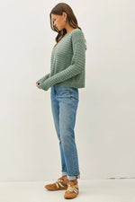Be Cool Striped Waffle Knit Sweater