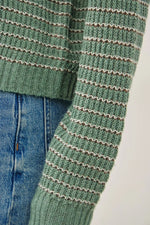 Be Cool Striped Waffle Knit Sweater