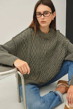 Be Cool Wool Blend Cable Knit Sweater