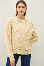 Be Cool Wool Blend Cable Knit Sweater