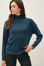 Be Cool Mock Neck Ribbed Sweater