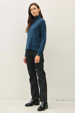 Be Cool Mock Neck Ribbed Sweater