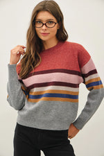 Be Cool Multi Color Blocked Sweater Top