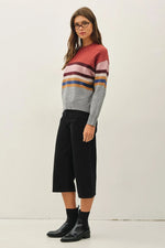 Be Cool Multi Color Blocked Sweater Top