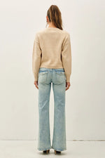 Be Cool Sequin Embellished Yarn Crew Neck Sweater