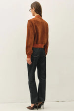 Be Cool Faux Suede Bomber Jacket