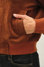 Be Cool Faux Suede Bomber Jacket