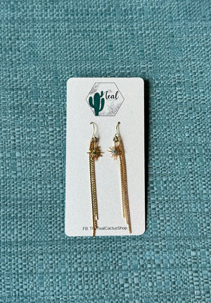 The Teal Cactus Earrings