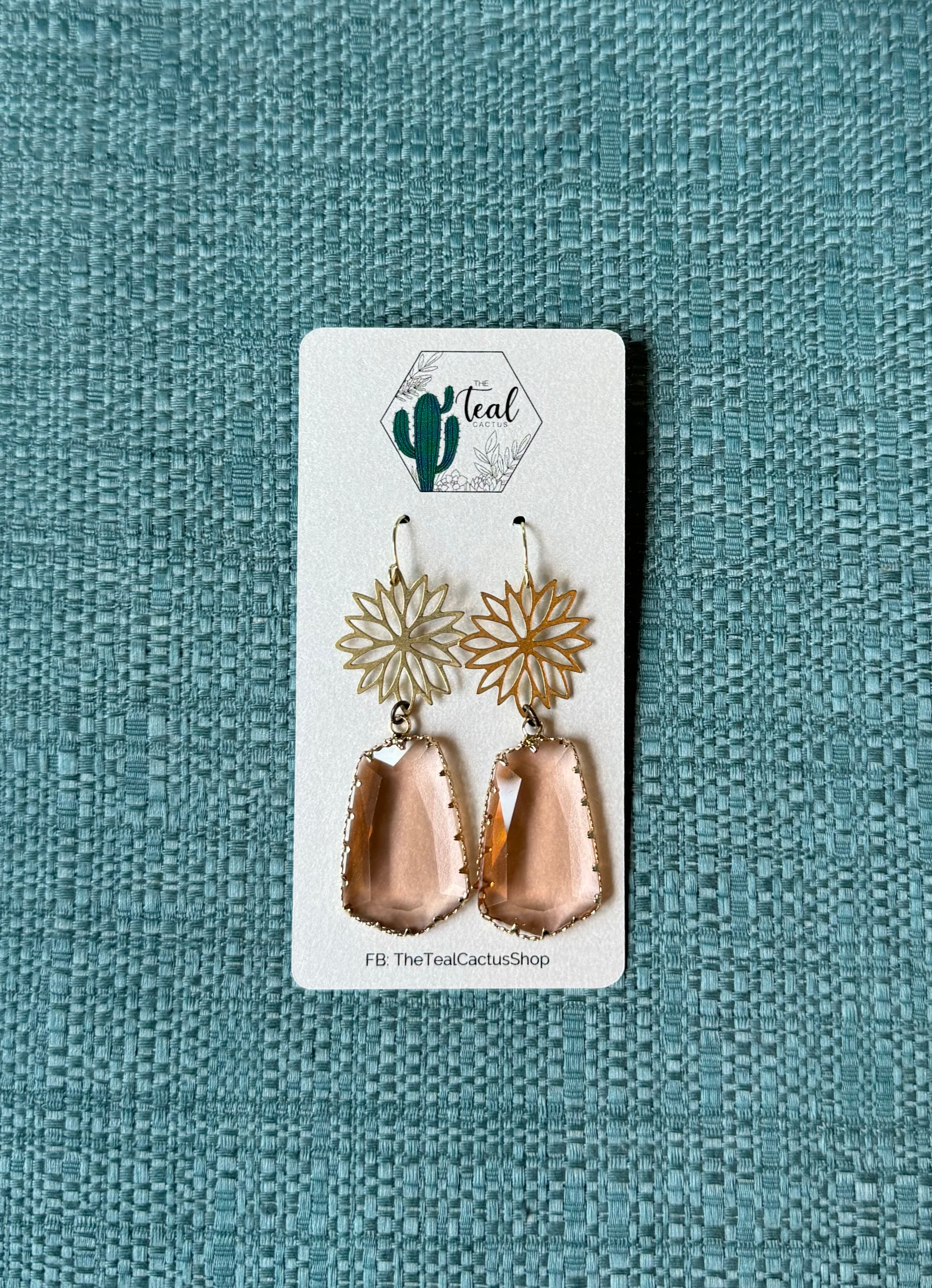 The Teal Cactus Earrings