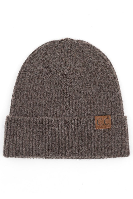 C.C Soft Recycled Fine Yarn Cuff Beanie
