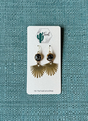 The Teal Cactus Earrings