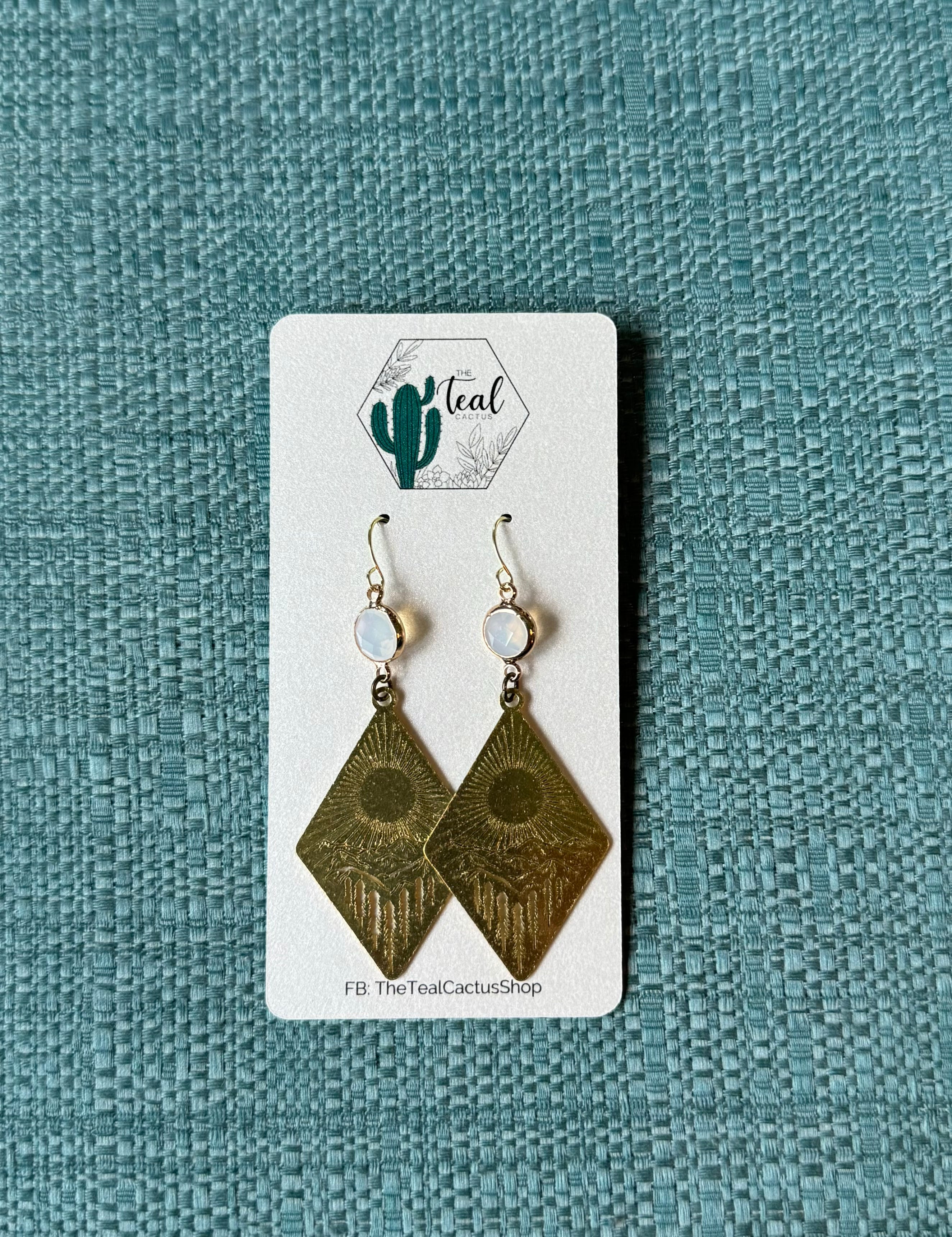 The Teal Cactus Earrings