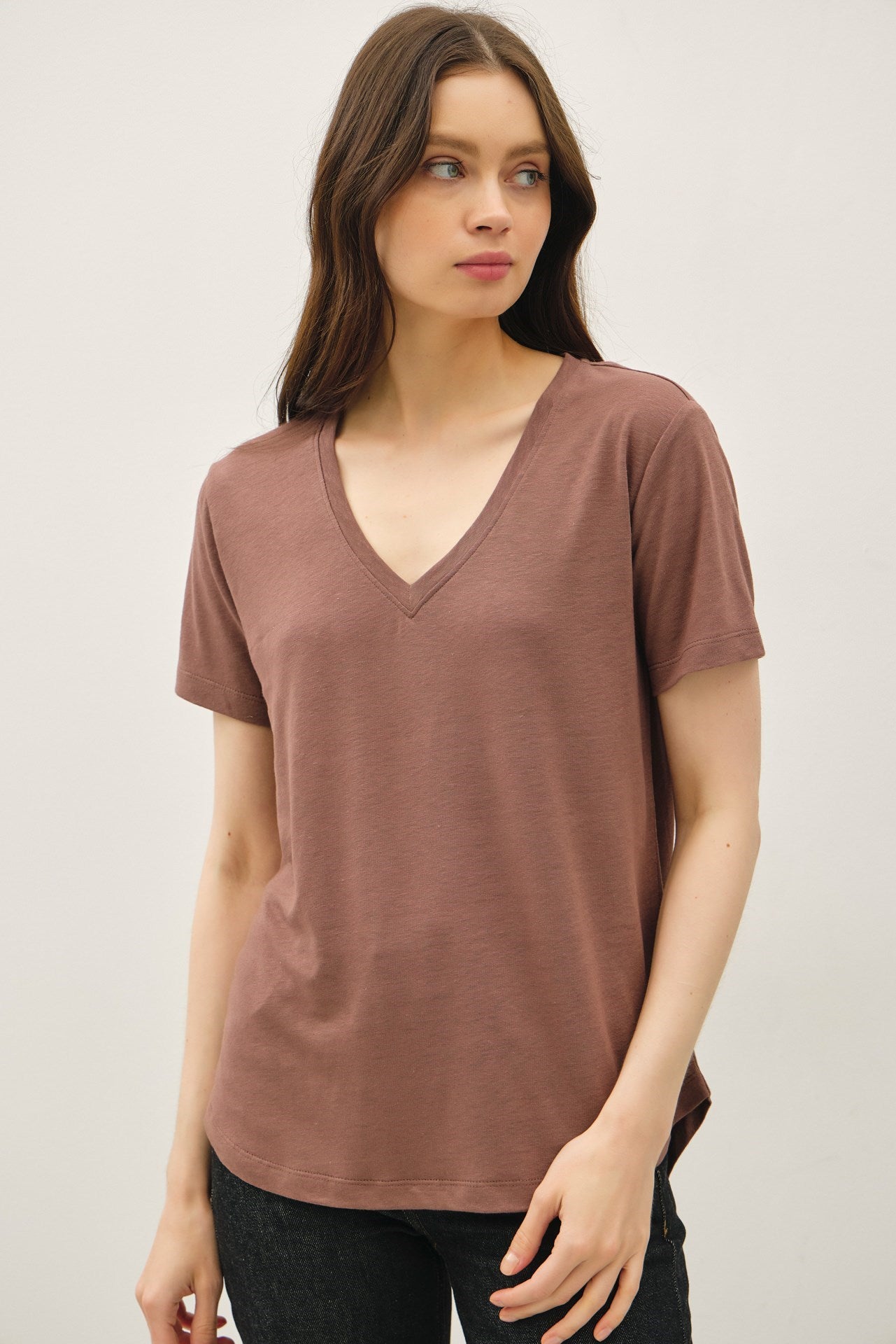 Be Cool Basic V-Neck Short Sleeve T-Shirt
