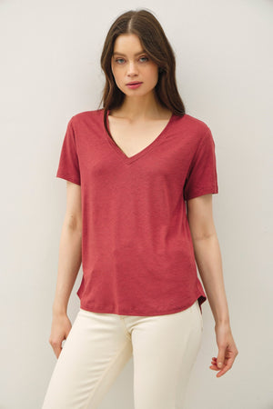 Be Cool Basic V-Neck Short Sleeve T-Shirt