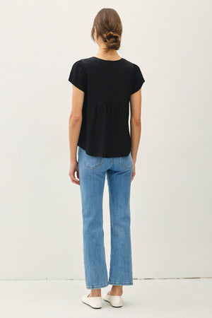 Be Cool Flowy Cap Sleeve V-Neck Top