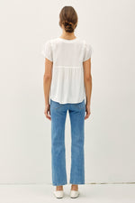 Be Cool Flowy Cap Sleeve V-Neck Top