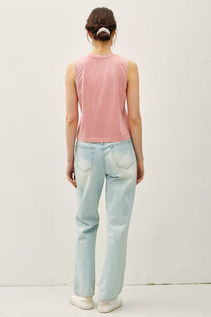 Be Cool Acid Wash Boxy Cut Tank