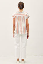 Be Cool Striped Gauzy Top