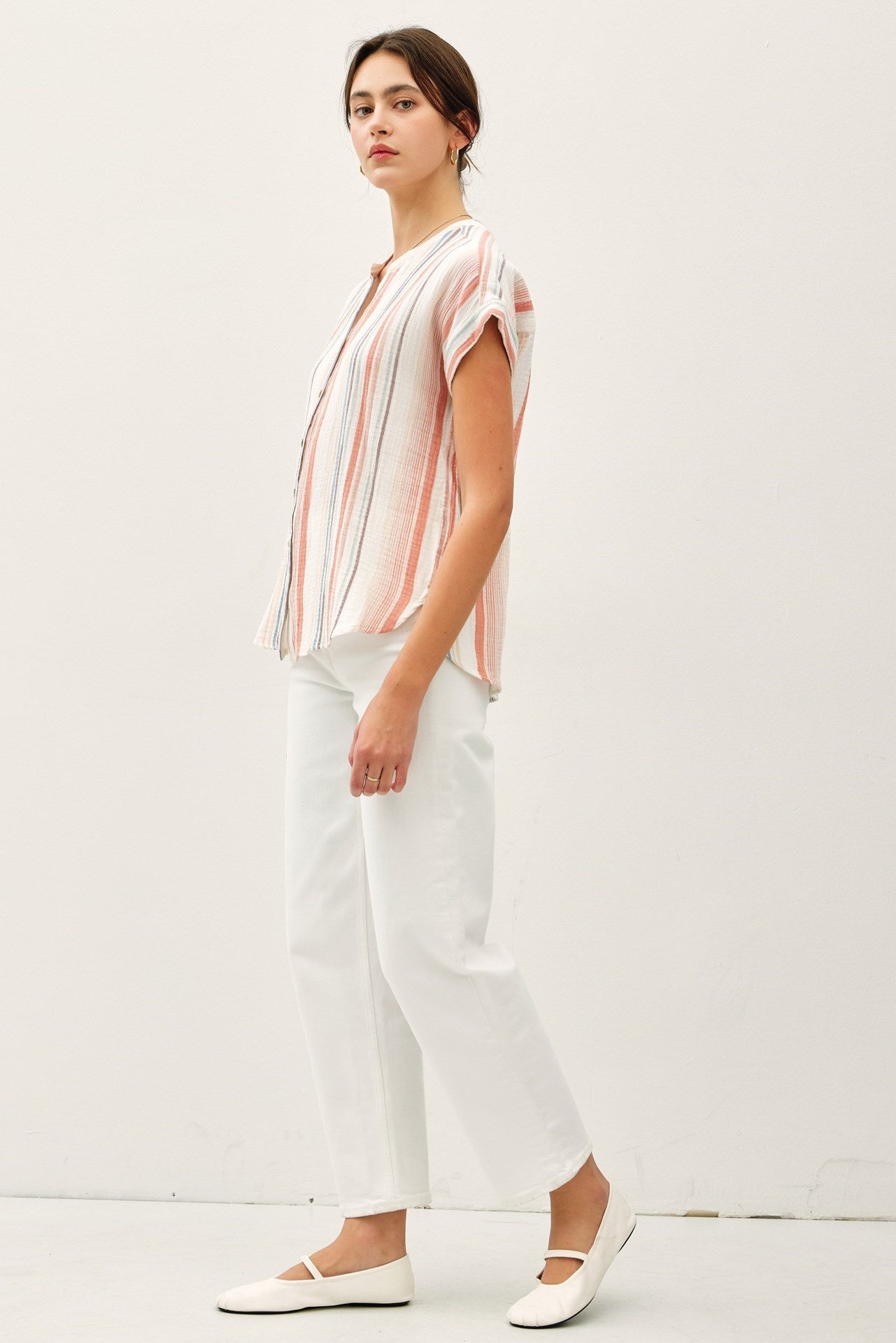 Be Cool Striped Gauzy Top