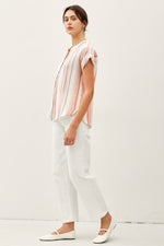 Be Cool Striped Gauzy Top