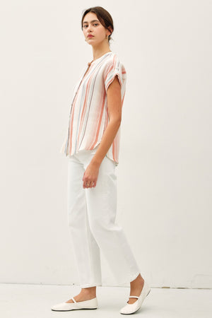 Be Cool Striped Gauzy Top