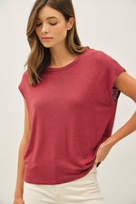 Be Cool Boxy Linen Cap Sleeve Tee