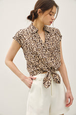 Be Cool Leopard Cap Sleeve Top