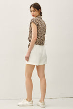Be Cool Leopard Cap Sleeve Top