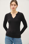 Be Cool V Neck Long Sleeve Top