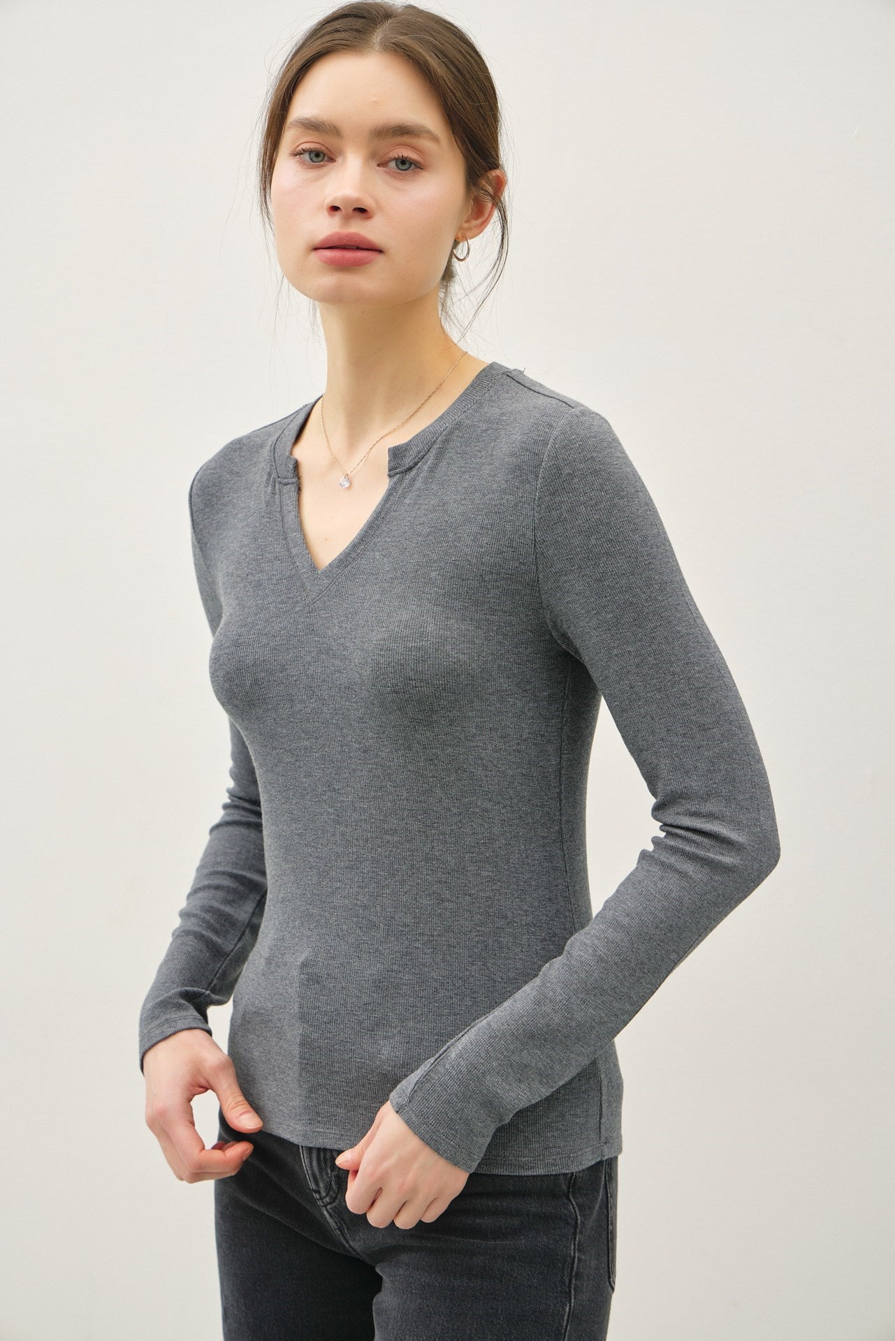 Be Cool V Neck Long Sleeve Top