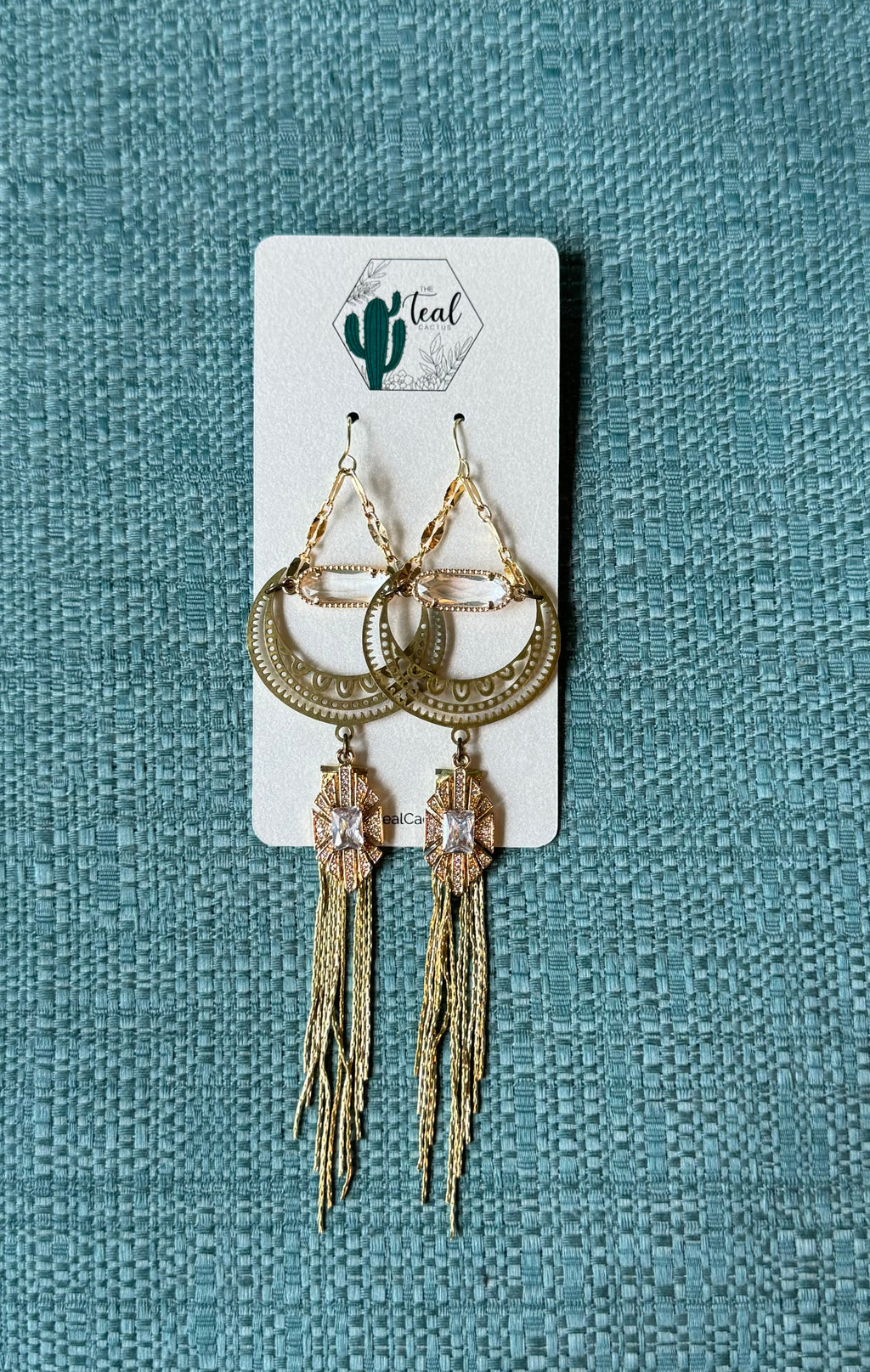 The Teal Cactus Earrings