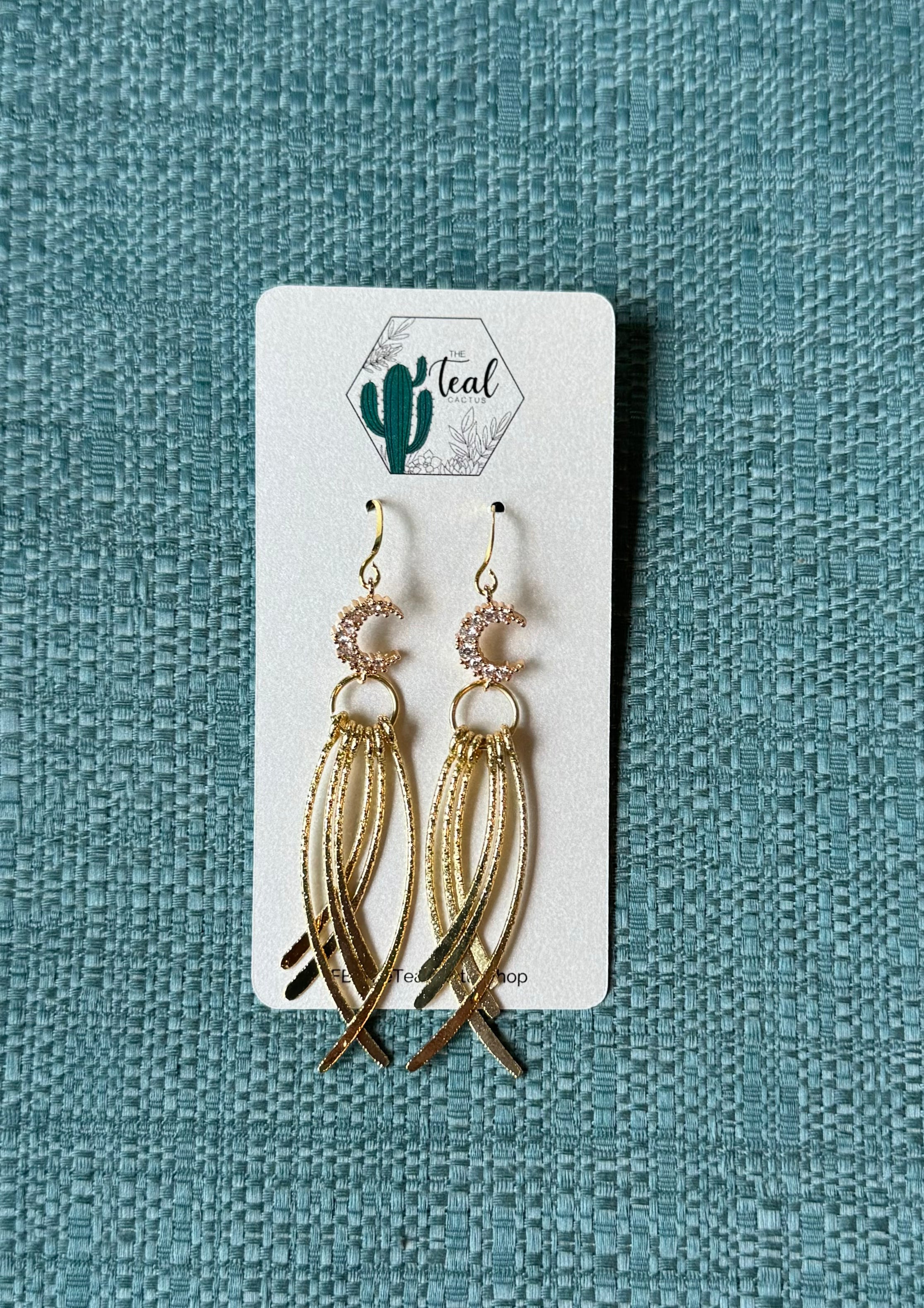 The Teal Cactus Earrings